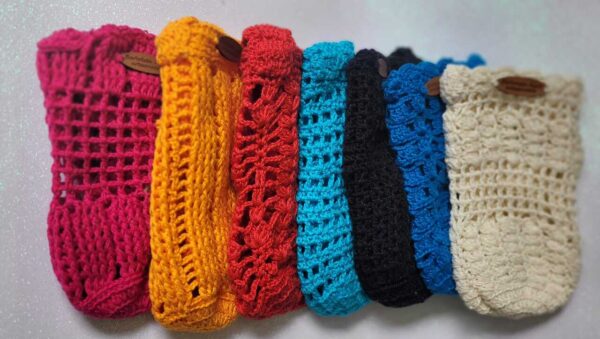Bolsa de Crochê para Garrafa de Água